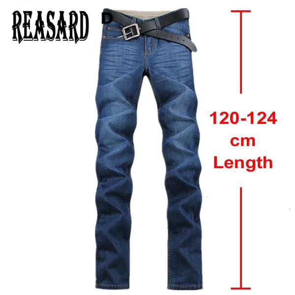 Jeans da uomo alti da uomo 120 cm lunghi da uomo taglie forti 2840 42 44 cotone denim autunno inverno dritto classico 230825