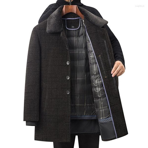 Männer Trenchcoats BATMO 2023 Ankunft Winter 80% Weiße Ente Unten Liner Mantel Männer Grau Casual Mantel 23B04