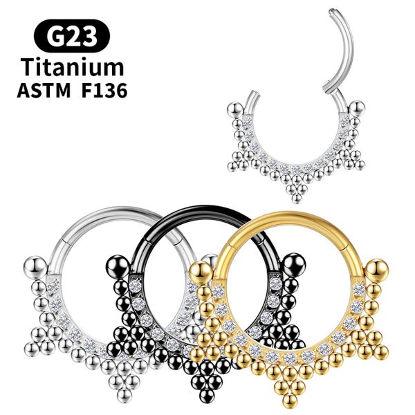 Septum Piercing Ticaret Burun Yüzüğü Zirkon Kıkırdak Spiral G23 Titanyum Küpeler Labret Tragus Piercing Altın Helix Vücut Takımları