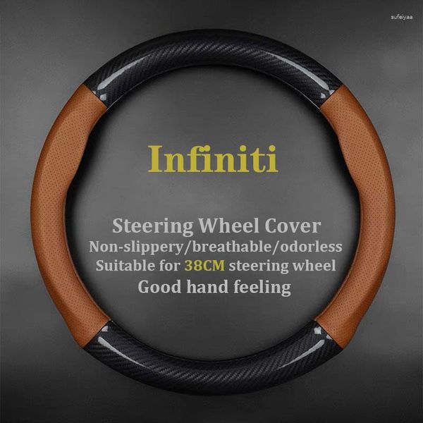Крышки рулевого колеса для обложки Infiniti Onuine Leather Carbon Fit Q50 QX50 QX55 QX60 Q60 Q70 Etherea LE Q80 ESQ EX JX FX QX70 QX