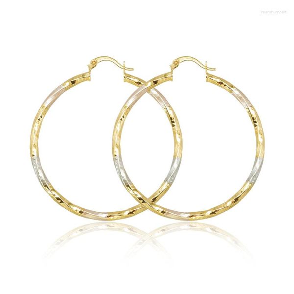 Hoop Ohrringe Einfache Gold Farbe Metall Glänzende Ohrring Vintage Kreis Geometrische Twist Frauen Mädchen Trendy Schmuck Geschenke ZK40