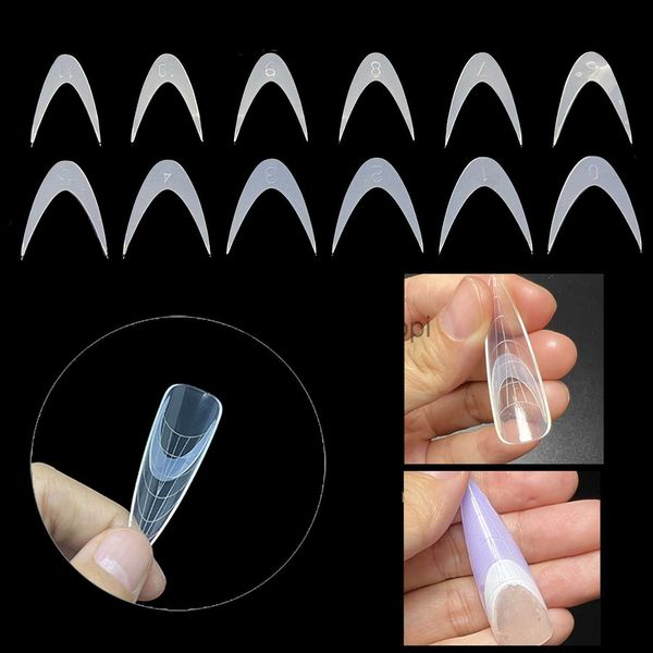 Unhas Falsas 1260 PCS Sistema de Dueto Guia de Linha de Silicone Francês Forma Dupla Facilmente para Manicure Francesa V Forma Reutilizada Adesivo de Silicone Top Molde x0826