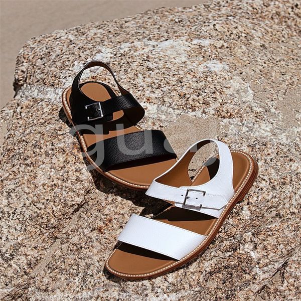 Designer-Kleiderschuhe, römische Sandalen für Herren, englische Sommersandalen aus Leder, rutschfeste Strandschuhe für Herren