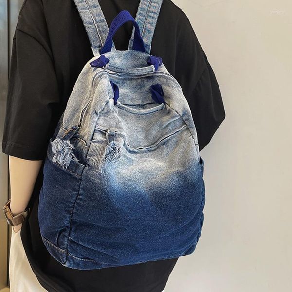 Рюкзак лоскутный цвет женщины Женщины с большими возможностями для туристической сумки для школьной сумки для девочек -подростков