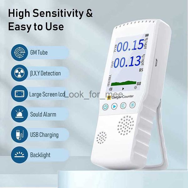 Geiger contador detector de radiação nuclear precisão gama x-ray dosímetro de radiação nuclear com luz de fundo display lcd hkd230826