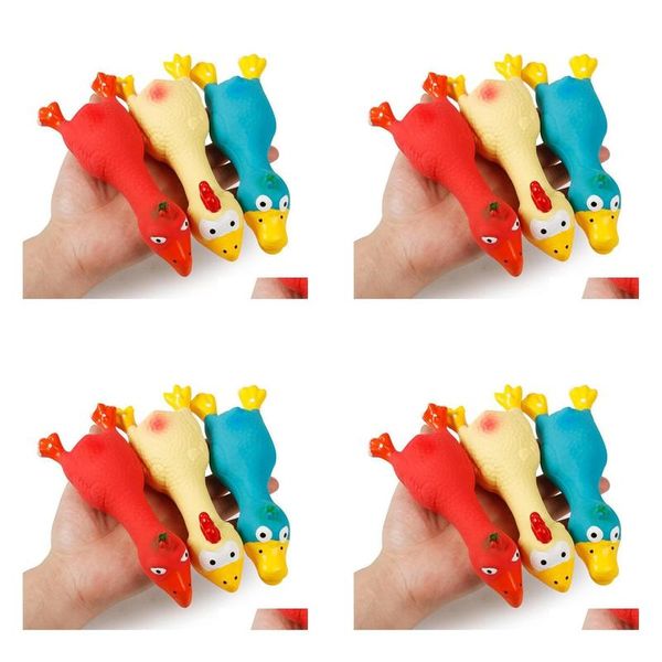 Cão brinquedos mastiga látex natural animal de estimação gritando frango pato brinquedo squeaker diversão som treinamento de borracha jogando filhote de cachorro mastigando dente cleanin dhoqm