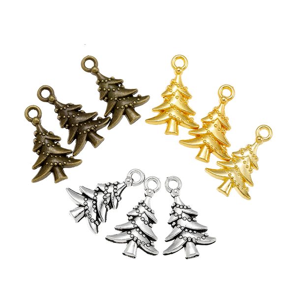 Takılar 30pcs Alaşım Tibet Gümüş Kaplama Noel Ağacı Mücevher Yapma DIY El Yapımı Zanaat 21*14mm Q206 230826