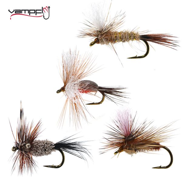 Esche esche Vampfly Red Humpy Trout Flies Paracadute Irrestibile Mosca secca legata con gancio spinato color bronzo Steelhead Esca per pesca con esca 230825