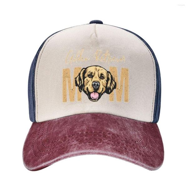 Ball Caps Mode Golden Retriever Hund Mama Baseball Frauen Distressed Washed Snapback Cap Geschenkidee für Besitzer