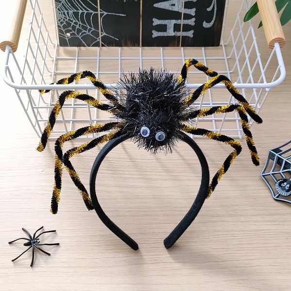 Mochilas Halloween Criativo Engraçado Long Legged Plush Spider Hair Band Headpiece Presente Infantil Dress Up Helloween Party Decoração 230825