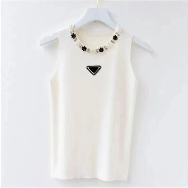 T-Shirt Sommer Mode Damen Designer T-Shirt ärmelloses Top Luxus Brief Baumwolle T-Shirt Kleidung Kurzarm Hohe Qualität Perle S-XL