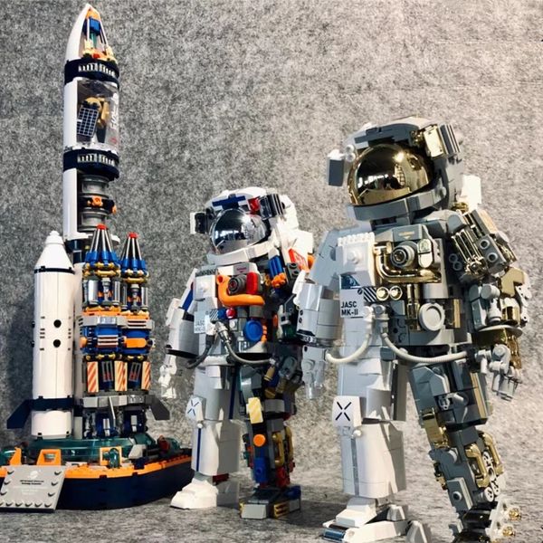 Expressão de urso Bloco de construção de tijolos kit de modelo criativo Figura Figura Toys Astronautas para Crianças Perspectivas de Perspectiva Mecânica Presente de Acessórios para Casa