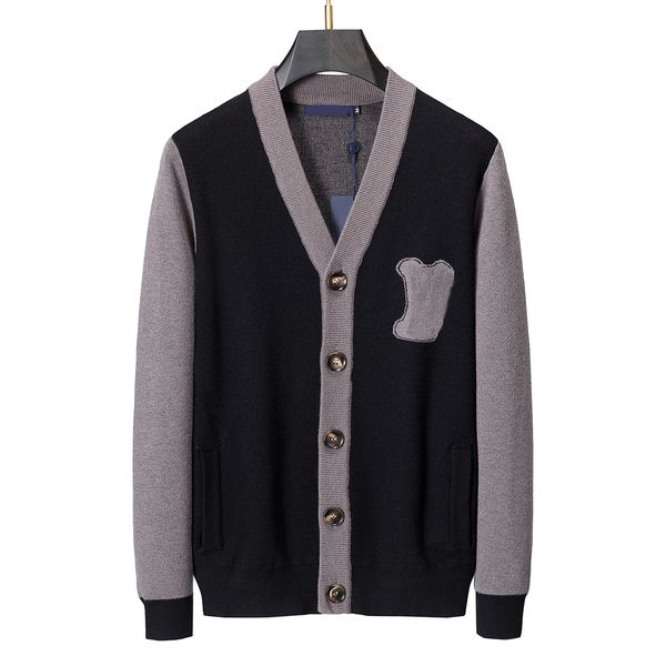 2023 Designer uomo Felpa con cappuccio cardigan Maglioni Parigi Jacquard lettere giunzione manica ricamo donna nero marrone Grigio M-3XL