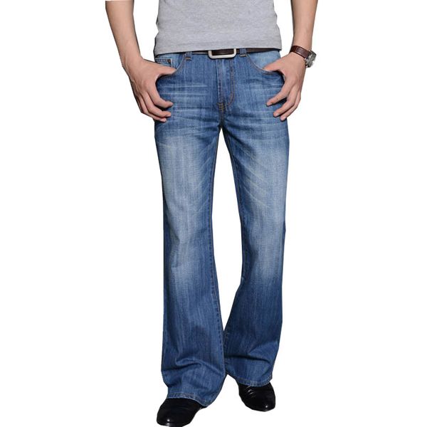 Jeans da uomo Modis Big svasato stivale tagliato gamba ampia vestibilità vita alta designer maschile classico denim pantaloni biker 230825