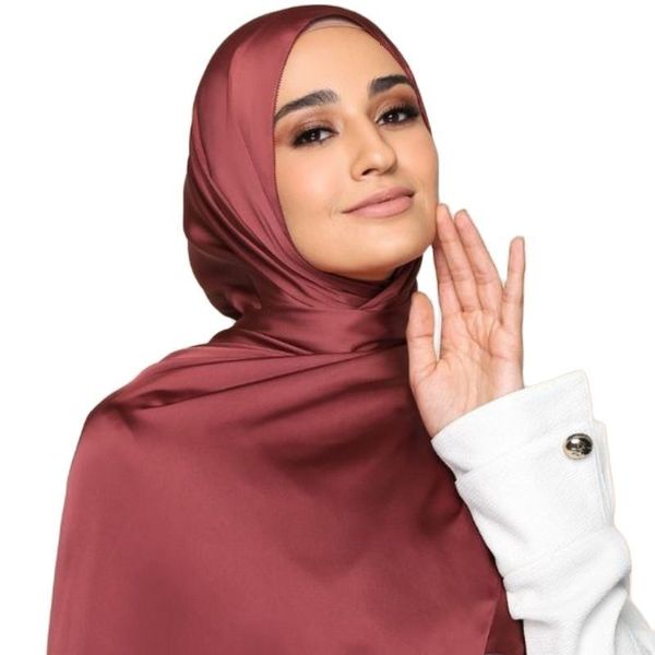 Банданас Durag Luxe Plain Satin Silk Hijab Scarf Women Женщины Большой размер платцы мусульманский головной платок обертывание турбаны сплошные повязки повязки Bandana Bufandas 230825