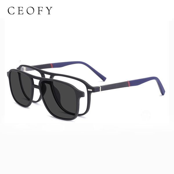Moda güneş gözlüğü çerçeveleri ceofy erkek gözlükleri çerçeve moda güneş klipsinde kutuplaşmış marka tasarımı optik miyopi reçetesi şık gözlükler çerçeve 230825