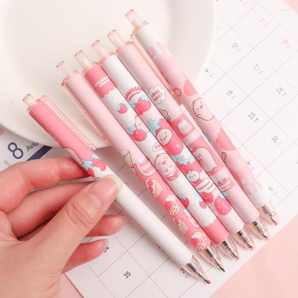 Розовый динозавр Phate Press Gel Pen School Office поставляет милый мультфильм 0,5 мм черные чернила подписание PPEN Студенты писать канцелярские товары