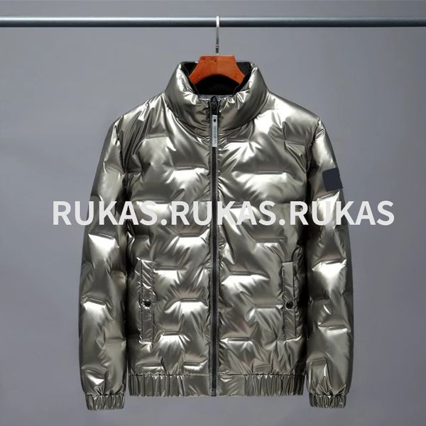 Piumino da uomo Parka Piumino luminoso moda uomo corto 2023 nuova versione coreana colletto alla coreana lavaggio leggero semplice per il tempo libero addensato piumino d'anatra bianco cappotto invernale da uomo in pietra