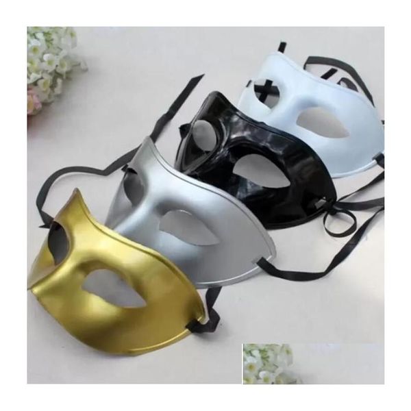 Máscaras de festa Homens Masquerade Máscara Fantasia Vestido Venetian Plástico Meia Face Opcional MTI Color Drop Delivery Home Garden Festivo Suprimentos OTMCE