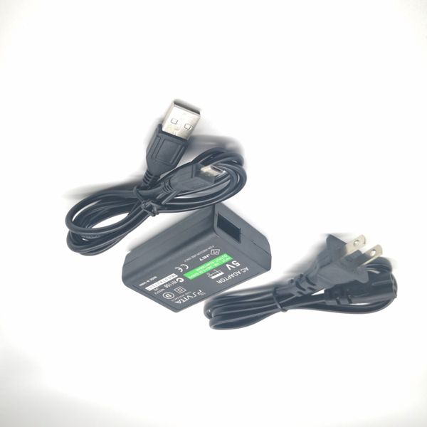 Caricabatterie 100-240V Spina UE USA per Sony Psvita PS Vita PSV 2000 Adattatore CA Alimentatore Converti con cavo dati di ricarica USB