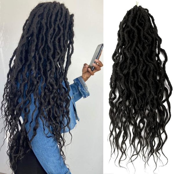 Menschliches Haar Bulks Haarnest Synthetische Göttin Faux Locs Häkelgeflechthaar Böhmische Locs Synthetische Dreadlocks Ombre Flechthaar Afro Dreadlock 230826