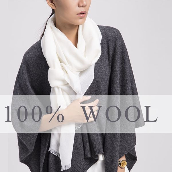 Lenços de lã cachecol feminino inverno xales e envoltórios marca de luxo moda cachecóis para senhoras poncho cachecol branco warp 230825
