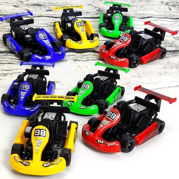 Diecast Model 1 pz Mini Plastica Auto Giocattolo Tirare Indietro Colorato Cartoon Racing Kart Bambini Eonal Per I Ragazzi Colore Casuale 230825