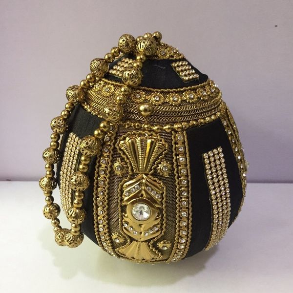 Abendtaschen Doyutig Indische Damen Schwarz Antik Gold Metall Handtaschen Kurzer Griff Riemen Hochzeit Kupplungen Dame Mode Tasche F728 230826