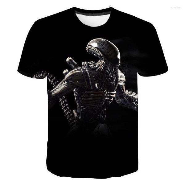 Homens camisetas Alien Movie Camisa Homens Mulheres Crianças Streetwear T-shirt 3D Impressão Tee Moda Verão Curto Slevee Cool Tops Roupas