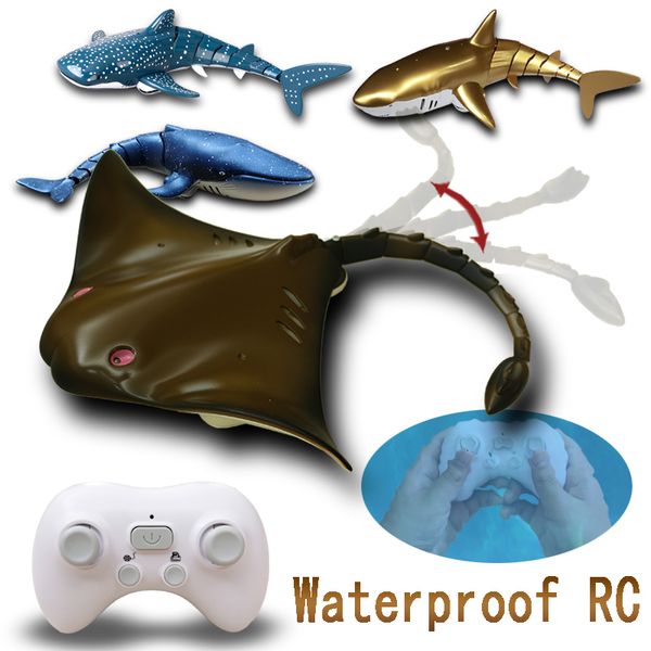 ElectricRC Animais Crianças Rc SharksToys para Meninos Areia Água Piscinas Banheira Menina Navio Crianças Controle Remoto Robôs Biônico Peixe Barco 230825