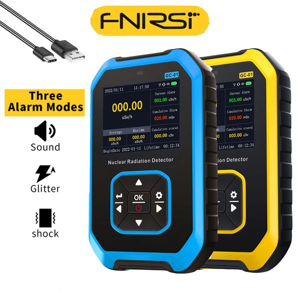 Testadores de radiação FNIRSI GC-01 Detector de radiação nuclear Geiger contador Radioatividade Tester Detector de mármore Dosímetro pessoal 230825