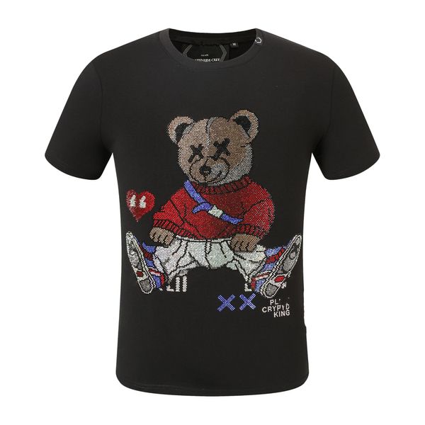 Hot Phillip Plain Men T Shirt Designer PP Crânio Diamante T-shirt Manga Curta Dollar Bear Tiger Marca Tee Crânios de Alta Qualidade T Shirt Tops PP2131