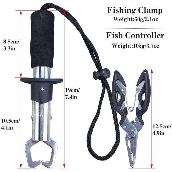 Accessori SOUGAYILANG Pinza per la pesca e strumenti per impugnature per pesci Impostare pinze di alluminio resistenti all'acqua salata Eva manico ganci da pesca divisa