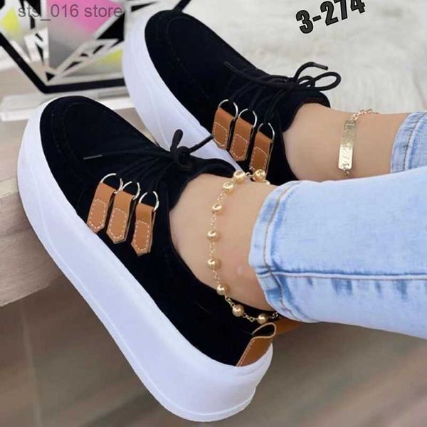 Отсуть обувь модные кроссовки High Top 2023 Осень Новые роскошные кружевы Canvas Vulcanized Shoes Casual Colid Tennis Platform Ladies Loafers T230826