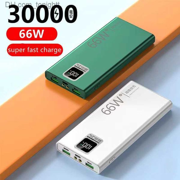 66W Two-Way Fast Charging Power Bank 30000mAh Mobile Power Phone Bateria Externa Flash Carregando Notebook Tablet Fonte de Alimentação Q230826