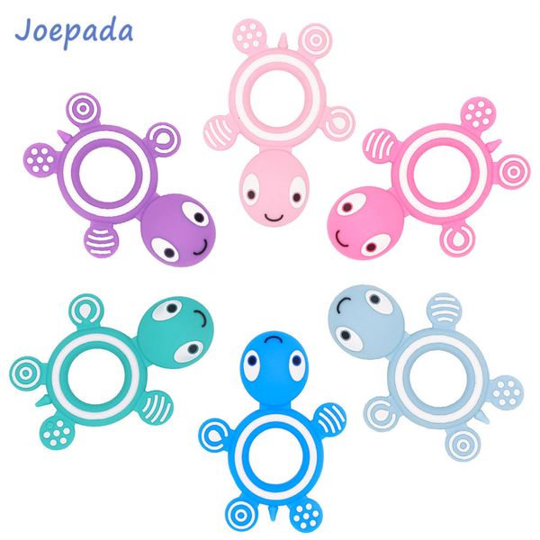 Mordedores Brinquedos Joepada 1 pc Tartaruga Silicone Mordedores Food Grade Dentição Colar BPA Livre Baby Shower Presentes Dos Desenhos Animados Animais Bebê Teether Beads 230825