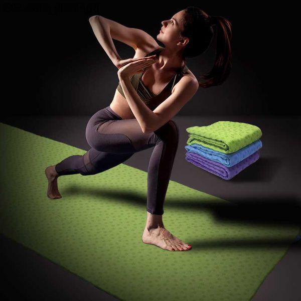 183cm * 63cm Yoga Mat Cover Toalha Anti Skid Microfibra Não Slip Yoga Mat Tamanho Toalhas Pilates Cobertores Fitness 1pcs Q230826