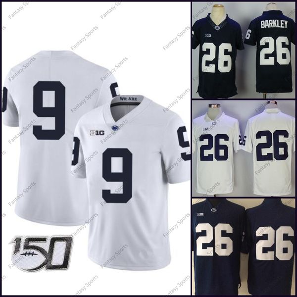 College 88 Mike Gesicki Fußballtrikot Penn State College Marcus Allen 9 Trace McSorley 26 Saquon Barkley No Name White Navy Jersey genäht S-XXXL