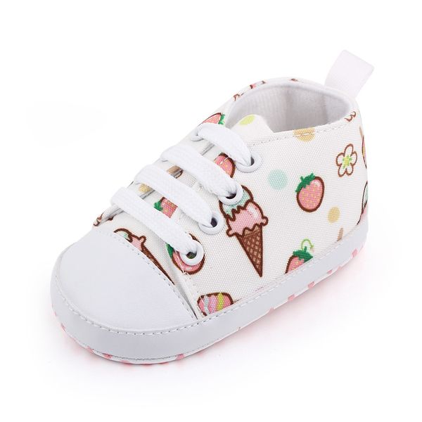 Primi camminatori 1 paio Lytwtws Primavera Autunno Simpatico cartone animato Gelato alla fragola Baffi Sport Scarpe da bambino per bambini Suola morbida Primi camminatori per bambini 230825