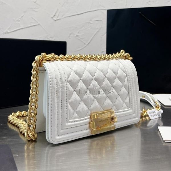 Designer borse da donna borse di lusso Borsa a tracolla Le Boy portafoglio borsa firmata caviale Borse con patta trapuntata Pochette con catena in metallo antico Borsa da sera WOC Borsa Totes