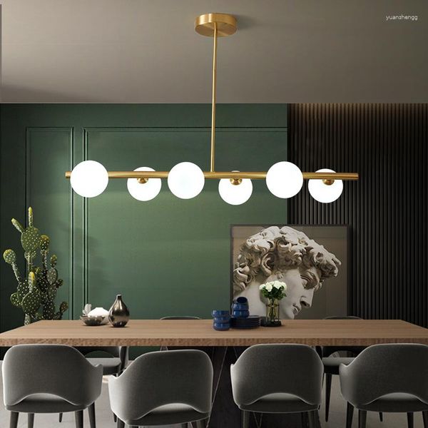 Kronleuchter Restaurant Kronleuchter Lampe Glas Sphärische Moderne Mode Minimalist Schlafzimmer Wohnzimmer Bar Büro Schwarz Gold Multi Head Home D