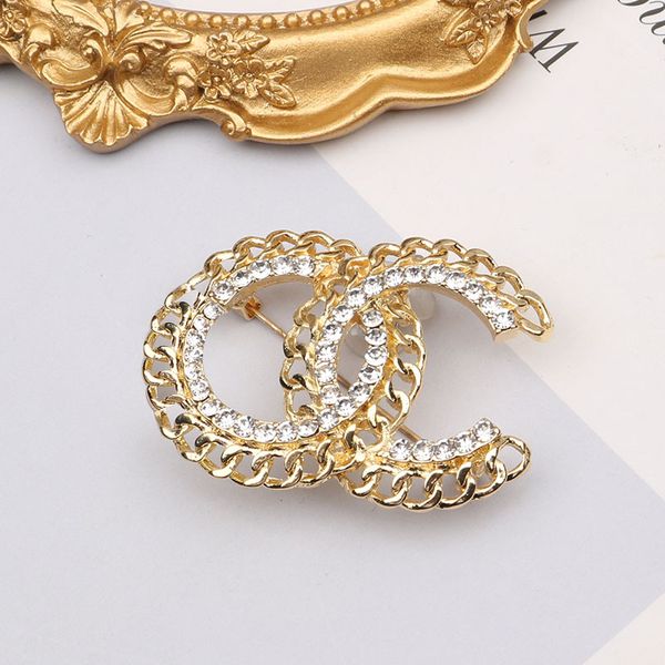 Fashion Designer Brand Brand Womens Letter Mens Crystal Rhinestone Pearl Bilches Gioielli da sposa ES