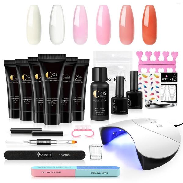 Kit per nail art Set di gel UV per estensioni per dito francese 15 ml Vernice per manicure fai-da-te ad immersione rapida