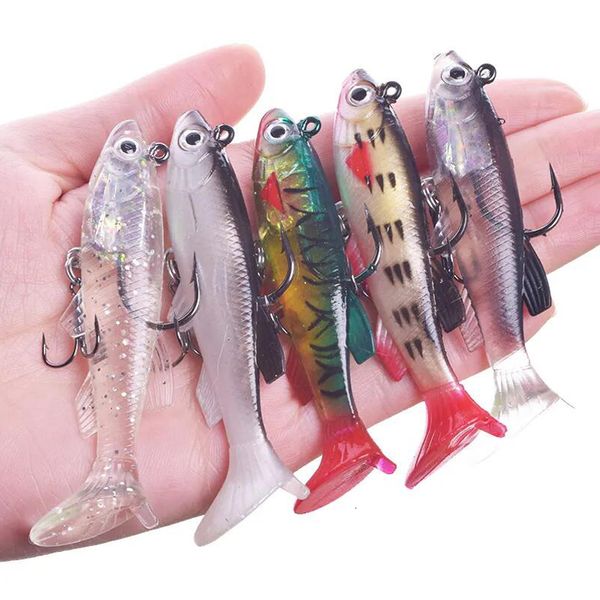 Baits Lures 1PC Soft 8 5cm 13g Angeln Künstlicher Silikon Bass Pike Swimbait Jigging Angelköder weich 230825