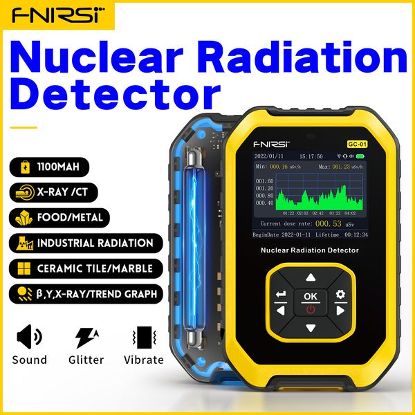 Testeurs de rayonnement FNIRSI GC-01 Compteur Geiger Détecteur de rayonnement nucléaire Détecteur de radioactivité Dosimètre personnel rechargeable 230825