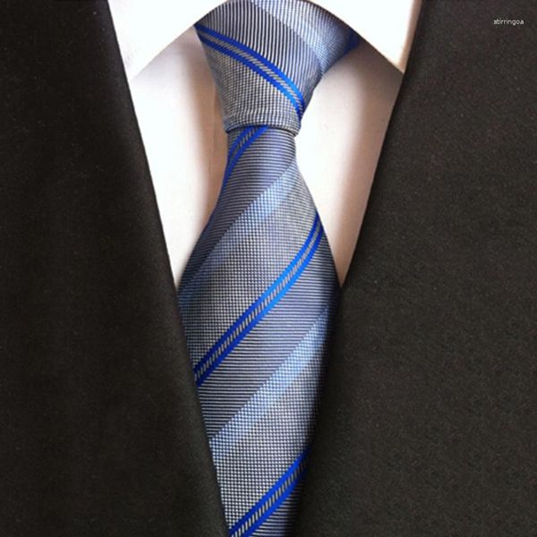 Papillon Moda Uomo Cravatta Collo classico Blu Nero Gessato Cravatta Accessori di abbigliamento Adatto per trattative commerciali sul posto di lavoro