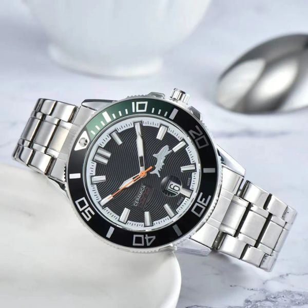 Dox relógios de pulso para homens 2023 relógios masculinos três agulhas relógio de quartzo de alta qualidade marca de luxo com função de calendário relógio moda tubarão pulseira de aço montre 686