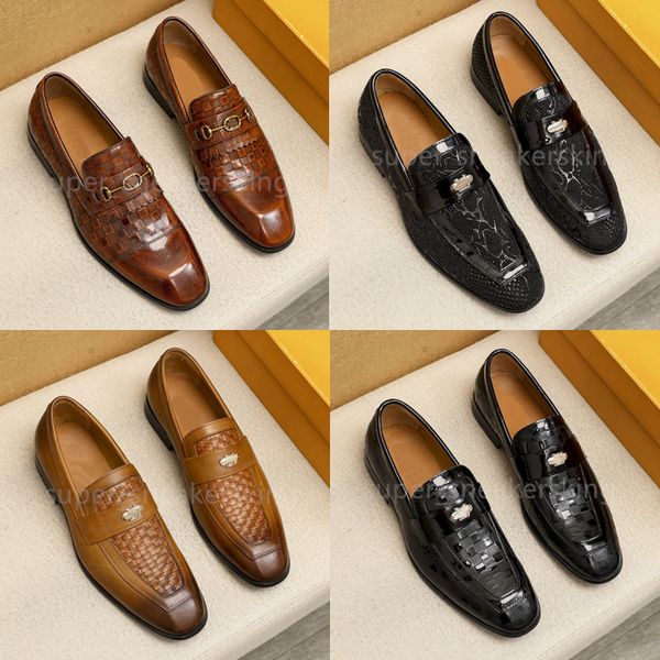 Designer de luxo sapatos masculinos sapatos de couro mocassins moda formal casamento cavalheiro masculino sapatos planos tamanho 38-46
