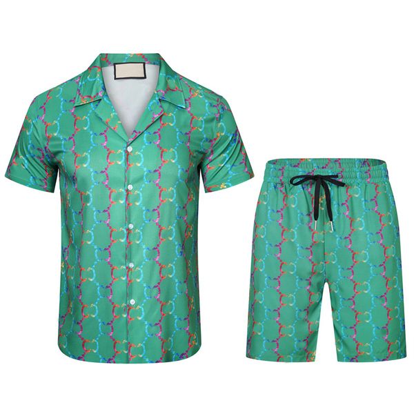 Летняя модная мужская пластинка на Hawaii пляжные брюки набор дизайнерские рубашки печатные рубашка Man Slim подходит для доски директоров короткие рукавы короткие пляжи M-3xl yy14