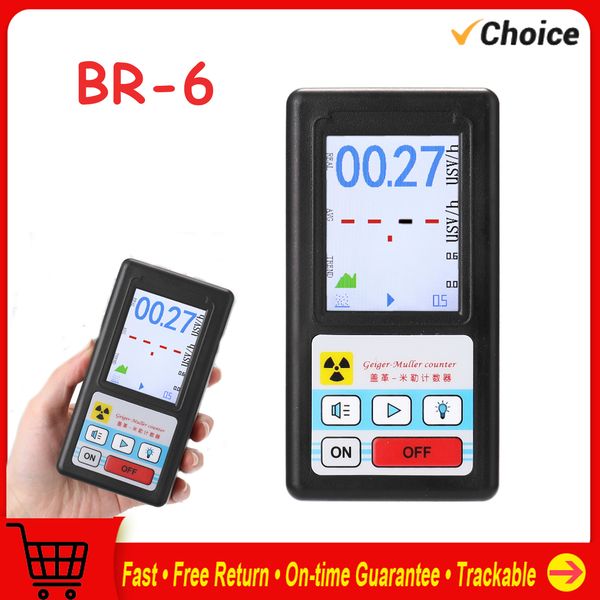 Testadores de radiação BR-6 Portátil Portátil Contador Geiger Detector de radiação nuclear Dosímetro pessoal Detectores de mármore Beta Gamma X-ray Tester 230825